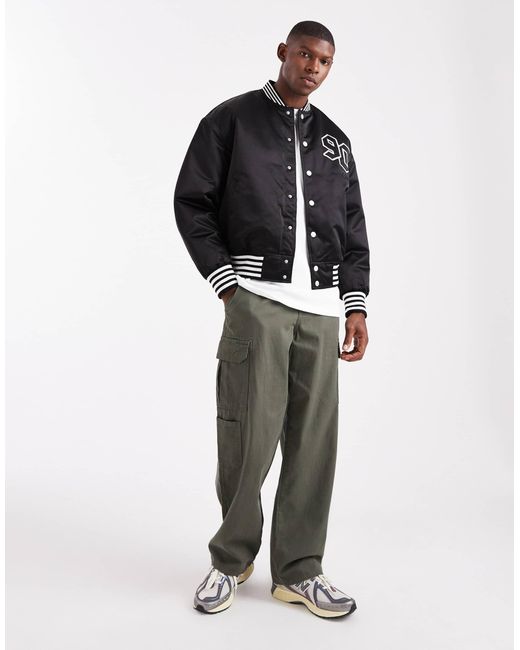 Jack & Jones Gray Varsity Bomber for men