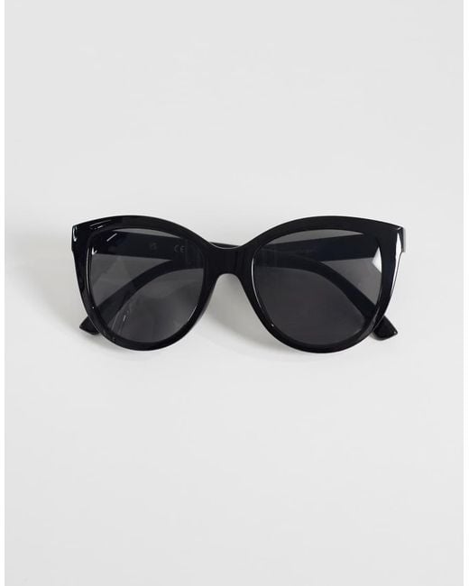 Vero Moda Black Large Rounded Sunglasses