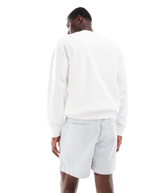 Short ample à rayures en crépon avec taille élastique - bleu et blanc ASOS pour homme en coloris White