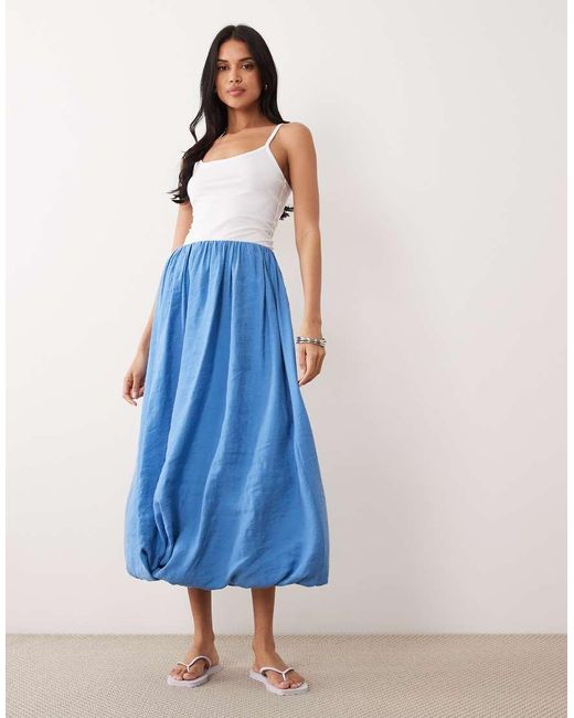 ASOS Soepelvallende Zachte Ballonrok in het Blue