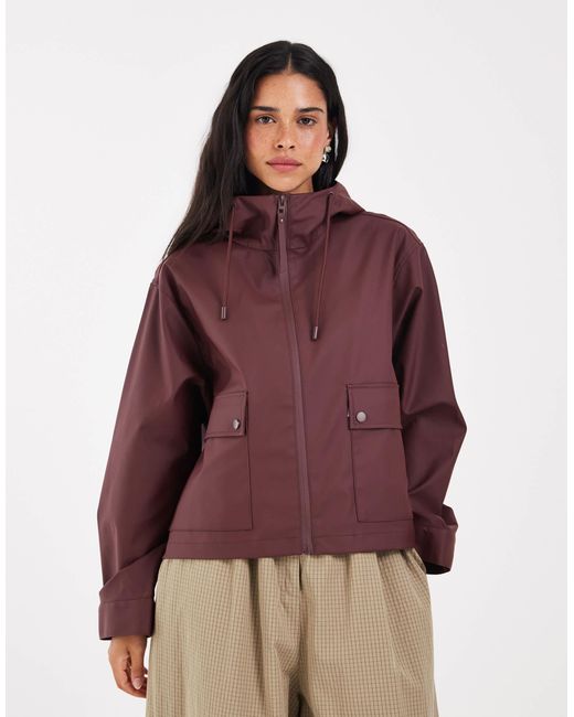 ONLY Purple Hooded Rain Jacket