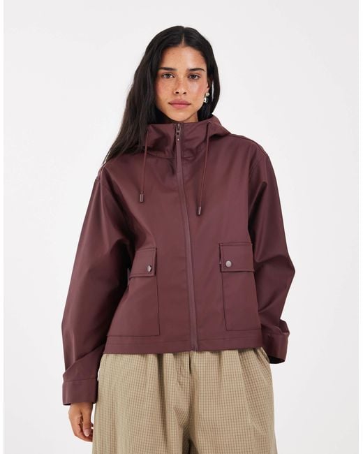 ONLY Purple Hooded Rain Jacket