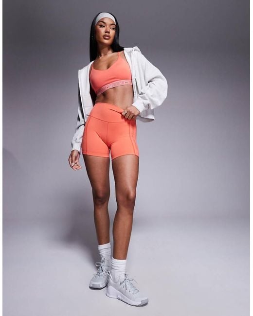 Nike Pink Nike One Training Dri-fit High Waisted 5 Inch Shorts