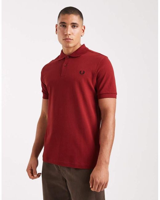 Polo Rojo Carmesí De Fred Perry de hombre de color Red