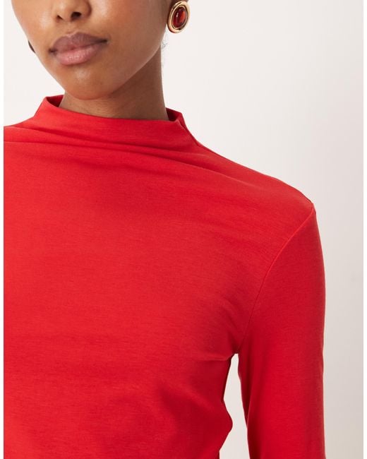 Mango Red – hochgeschlossenes, langärmliges shirt