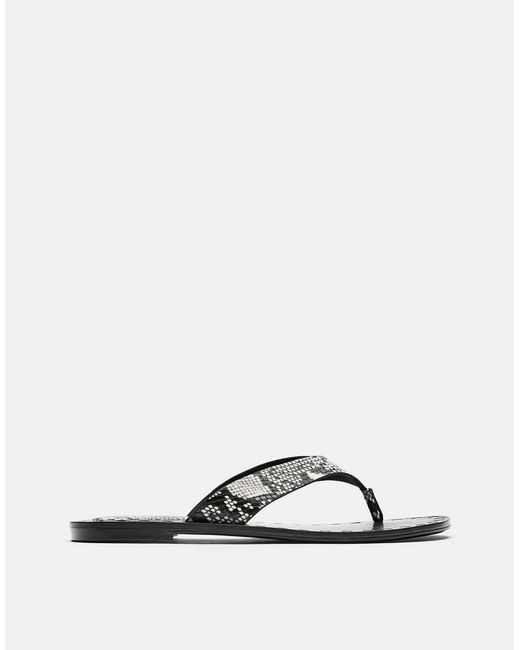 Pull&Bear White Flat Studded Sandals
