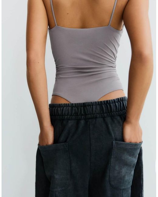 Bershka Gray Draped Strap Body