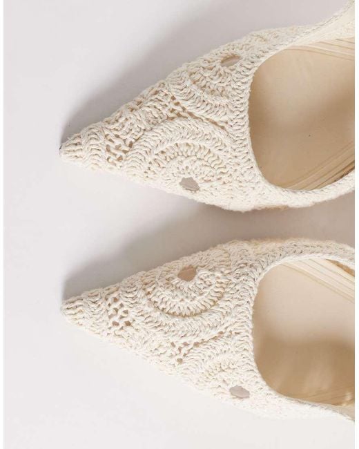 ASOS White Surrey Slingback Mid Block Heels