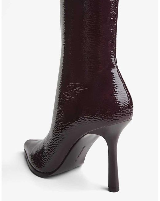 Bershka White Embossed High-heel Ankle Boots