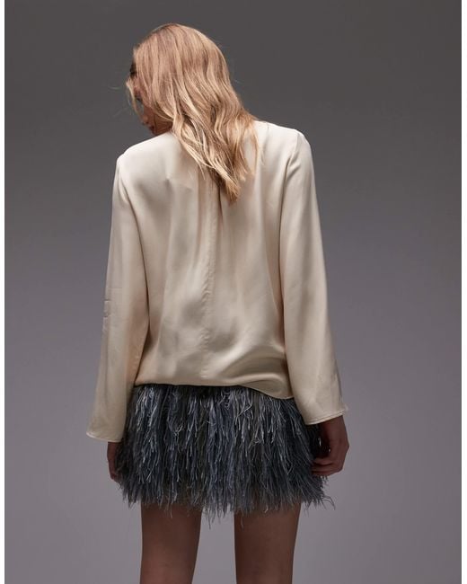 ASOS Gray 3d Fringe Pelmet Mini Skirt