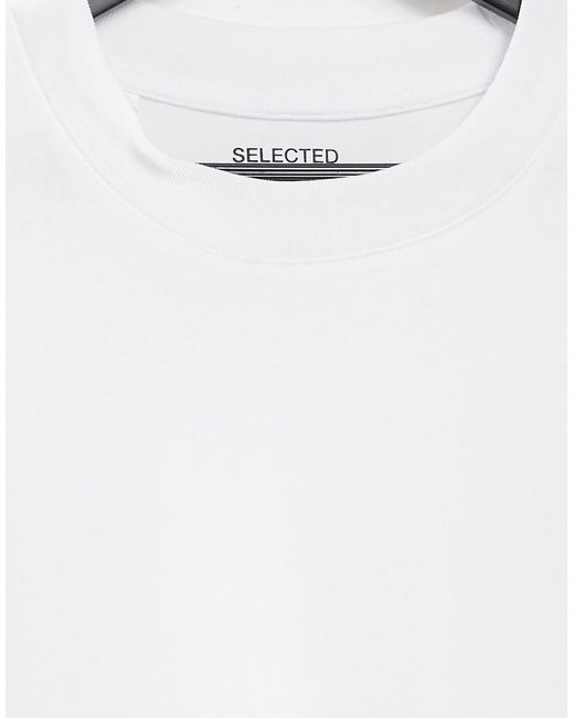 SELECTED White Homme Relaxed T-shirt for men