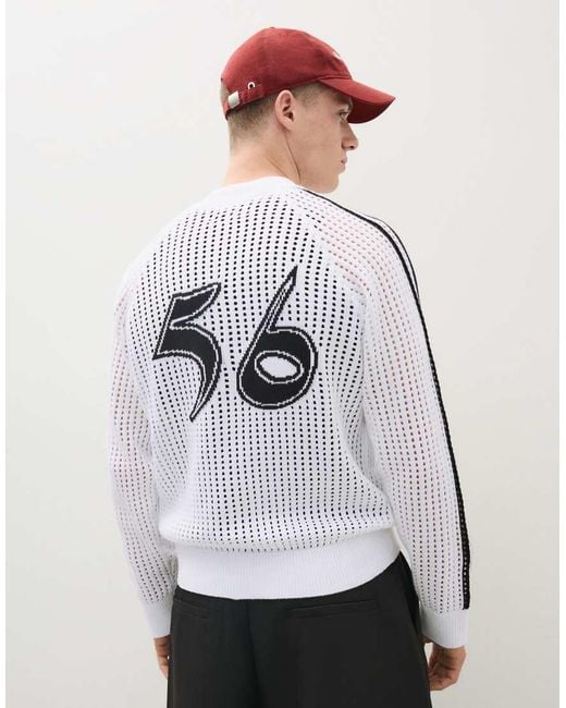 Bershka White Retro Mesh Jacket for men
