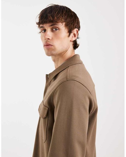 Threadbare Brown Pocket Front Shacket for men