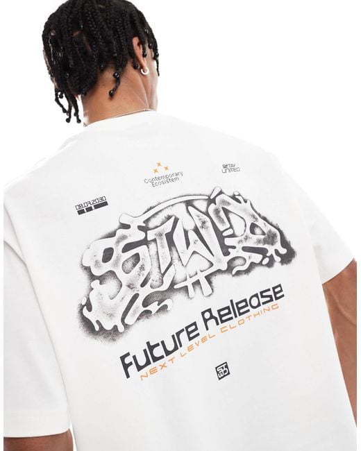 Pull&Bear Gray 'Future Release' Back Graphic for men