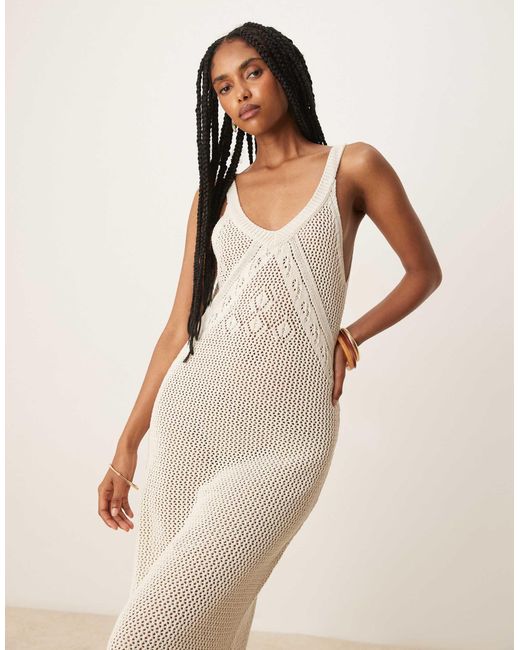 ASOS Natural – maxikleid aus häkelstrick