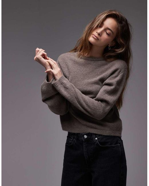 & Other Stories Gray Supersoft Alpaca Wool Blend Sweater With Wide Sleeves