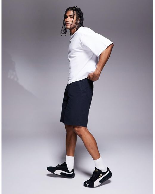 ASOS Blue Mid Length Pleated Shorts for men