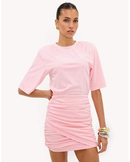 Loavies Pink Simply Perfect Love Dress With Shoulder Pads