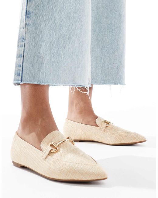 London Rebel Blue Buckle Detail Pointed Toe Loafers