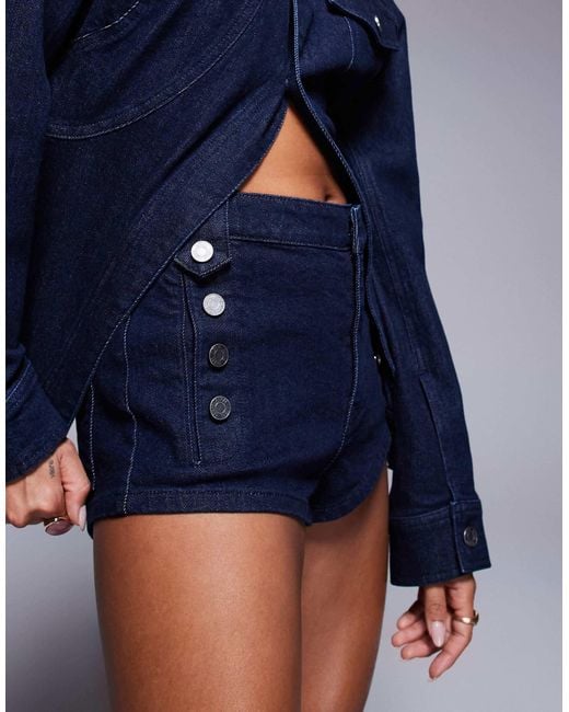 AFRM Blue Dark Denim Hot Pants