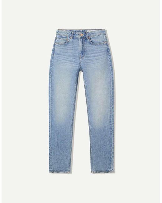 Bershka Blue High-waist Comfort Mom Jeans