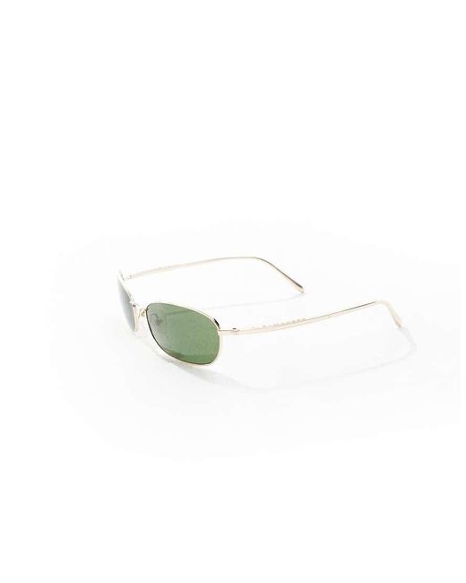 A.Kjærbede Black Jack Rectangle Metal Frame Sunglasses