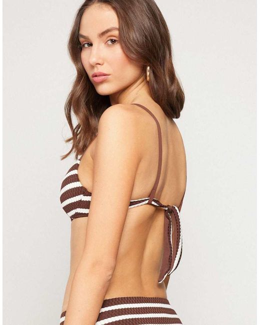 Tezenis Brown Desert Stripes Push-Up Bikini Top
