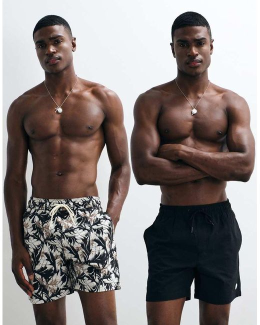 Threadbare Multicolor 2 Pack Swim Shorts for men