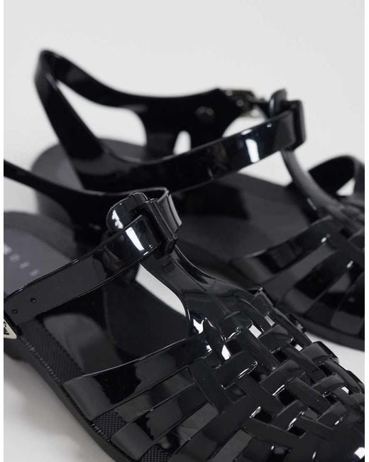 ASOS Black Medley Jelly Fisherman Flats