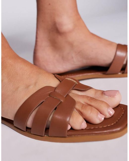 SIMMI White Jorja Slip On Flat Sandals