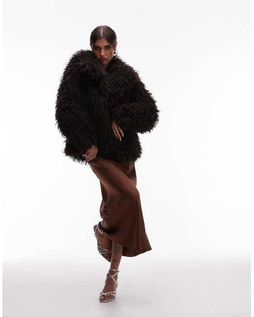 & Other Stories Black shaggy Faux Fur Jacket