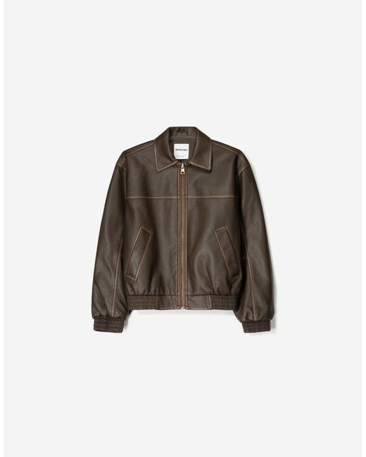 Bershka Blue – oversize-jacke aus kunstleder
