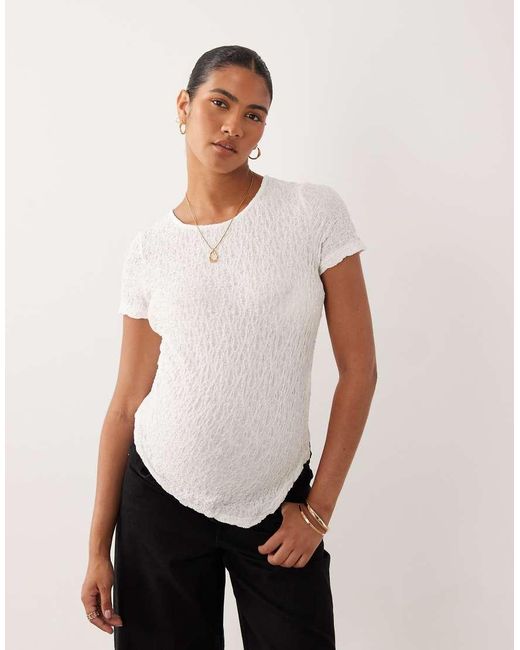 Vero Moda Black Asymmetric Ruched Detail Crinkle Texture Top