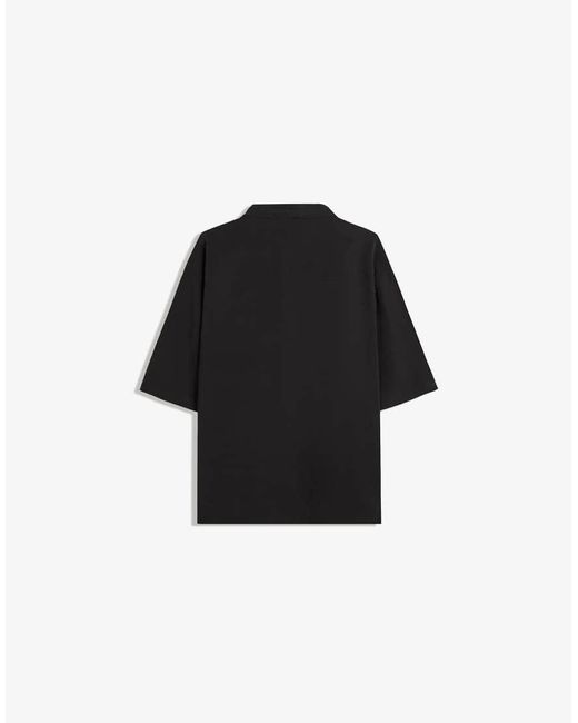 Camicia Squadrata A Maniche Corte Nera di Bershka in Black da Uomo