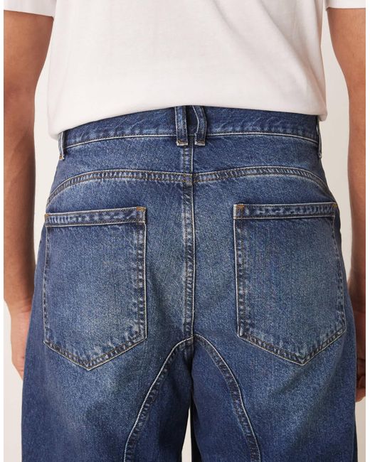 ASOS Blue Super baggy Jeans With Piping Seam Detail for men