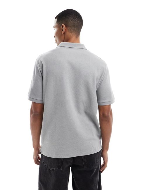 Jack & Jones Gray Textured Polo for men