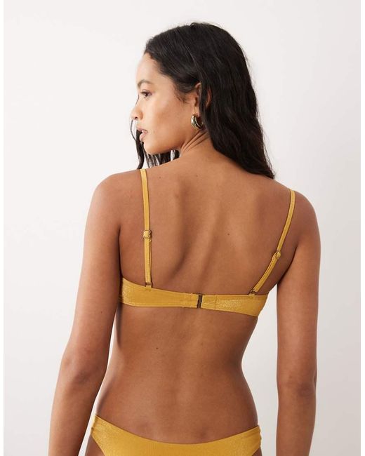 Free Society Brown Bikini Top With Knot Detail
