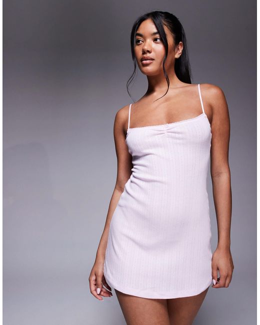 Oh Polly Purple Lounge Jersey Cami Mini Dress