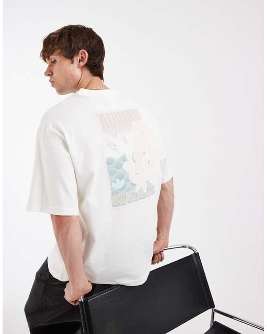 Adidas Originals White Floral Graphic T-shirt