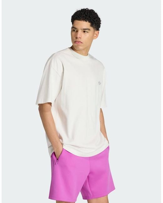 Adidas Originals White Trefoil Essentials Spacer Loose Tee for men