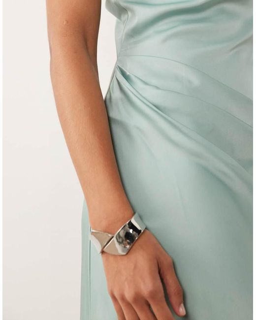 TFNC London Green Bridesmaids Satin One Shoulder Maxi Dress