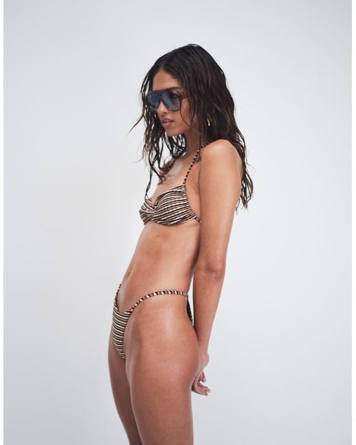 ASOS Orange Dori San Andreas High Leg Skinny Tanga Bikini Bottom