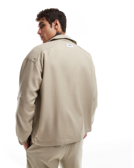 Veste d'ensemble avec logo et poches devant - beige Sixth June pour homme en coloris Gray