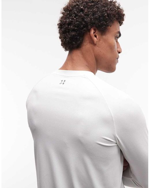 4505 White Lightweight Performance Waffle Henley Long Sleeve With Quick Dry for men