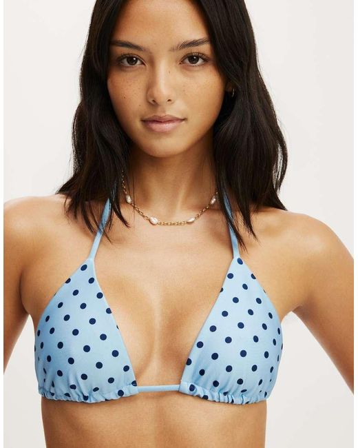 Cotton On Blue String Triangle Bikini Top