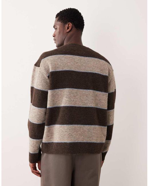 Abercrombie & Fitch Brown Knitted Crew Neck Preppy Jumper for men