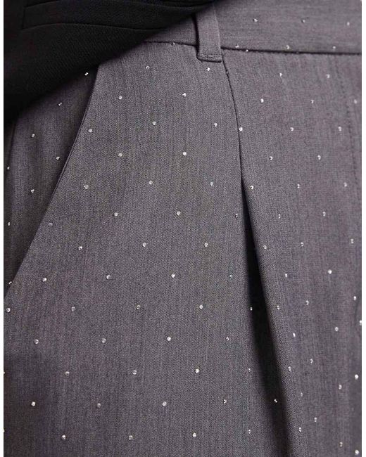 French Connection Blue Hotfix Tailored Wide Leg Trousers
