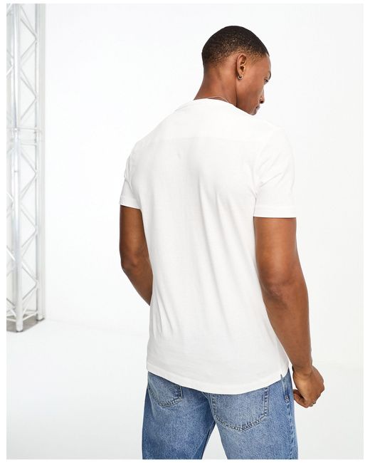 Camiseta blanca con logo estampado French Connection de hombre de color White