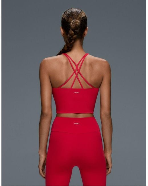 Oysho Red Comfortlux Strap Tank Top With Cups