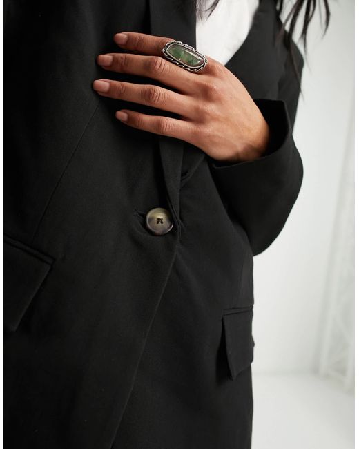 Blazer habillé d'ensemble Object en coloris Black